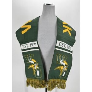 Minnesota Vikings 1970 Green Yellow Knit Fringe Winter Scarf NFL